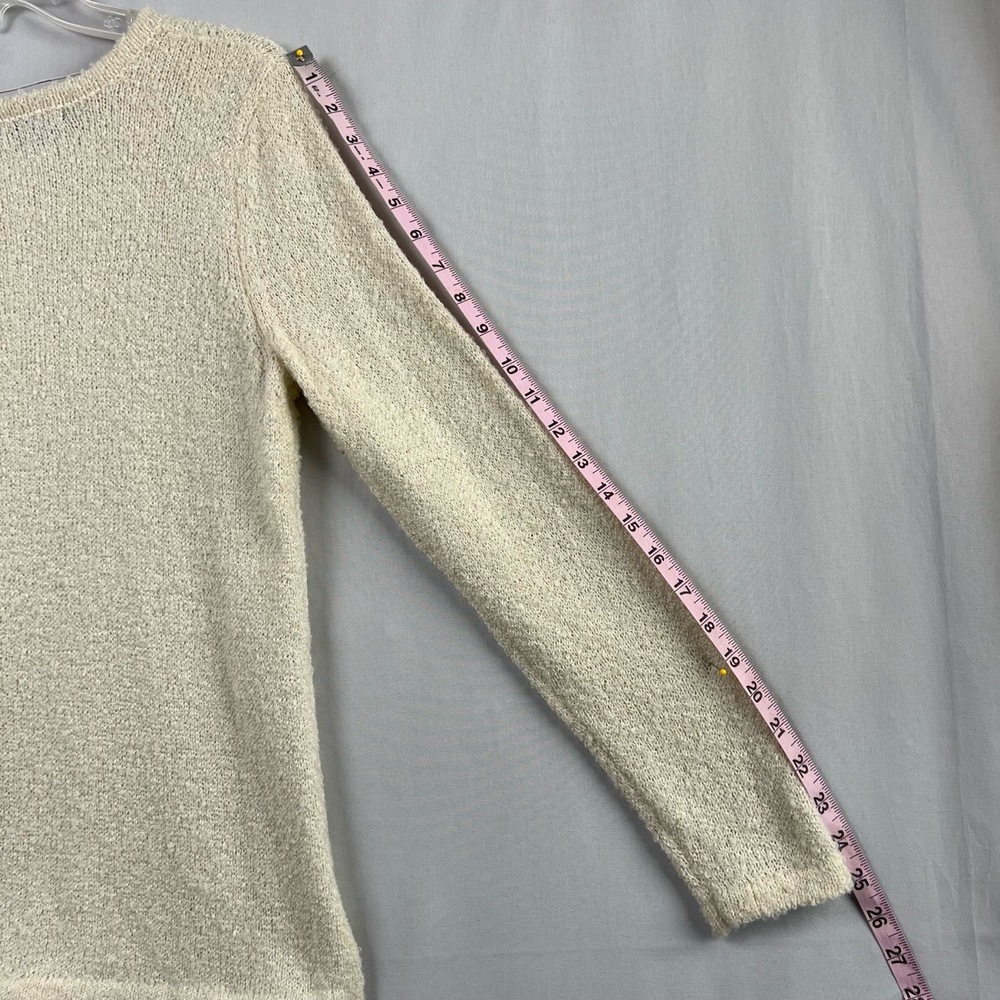 Kensie Sweater Womens Medium Pullover Textured Fringed Trim Long Sleeve - Picture 11 of 14